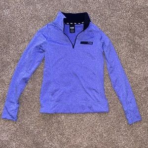 Heavy dri-fit quarter zip, athletic wear. Periwinkle color from pink, size xs.